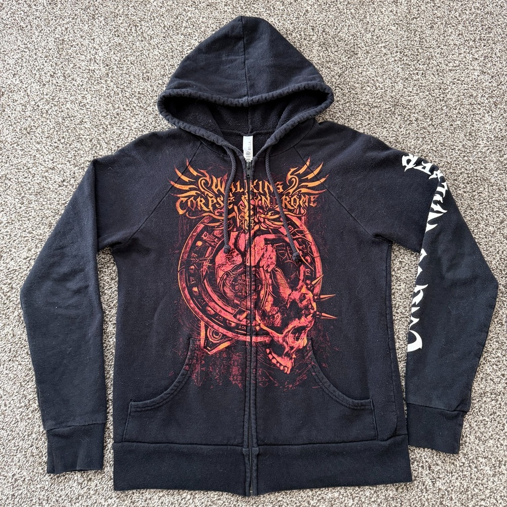 Walking Corpse Syndrome Mech Heart Men's Small Black Hoodie Death Metal Music